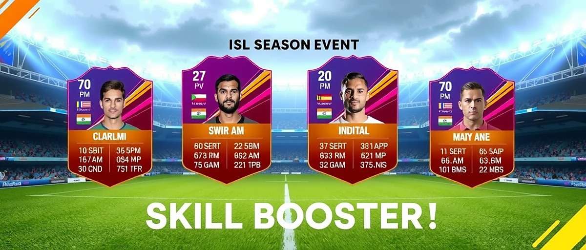 ISL Season Boosters Challenge FIFA Mobile ISL Season event showing Indian players with special Skill Boosters